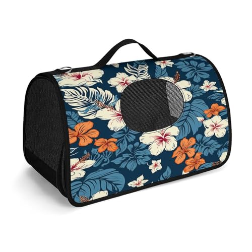YHEGBFD Haustier-Handtasche, Hawaii-Blume, modische Hundetragetasche, kleine Haustier-Tragetasche, Haustier-Tragetasche, Reise-Handtasche für Katzen und kleine Hunde YHEGBFD Haustier-Handtasche, Hawaii-Blume, modische Hundetragetasche, kleine Haustier-Tragetasche, Haustier-Tragetasche, Reise-Handtasche für Katzen und kleine Hunde von YHEGBFD