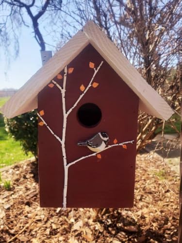 YHKHAR Vogelhaus Outdoor Vogelhaus Rustikales Vogelhaus für Outdoor Garten Dekor Vogelfutterstation YHKHAR Vogelhaus Outdoor Vogelhaus Rustikales Vogelhaus für Outdoor Garten Dekor Vogelfutterstation von YHKHAR