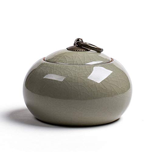 Gedenkurne für Haustiere, Mini-Urne aus handgefertigter Keramik for kleine Hunde, Katzen, menschliche Asche, Gedenkstätte for die Einäscherung der, for Beerdigungsbox(Light Yellow) von YHNNH