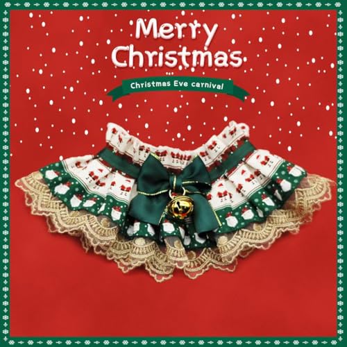 Weihnachts-Hundebandana, Glockenhalfter, umkehrbare Spitzenkante Haustier-Schal, atmungsaktive Feieraccessoires für Haustiere, Option A （XS） von YHNNH