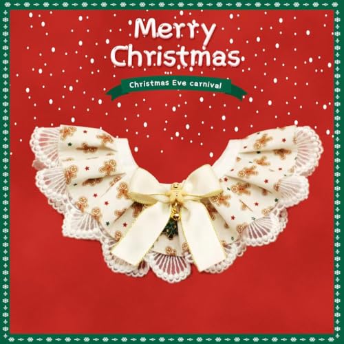 Weihnachts-Hundebandana, Glockenhalfter, umkehrbare Spitzenkante Haustier-Schal, atmungsaktive Feieraccessoires für Haustiere, Option D（ S） von YHNNH