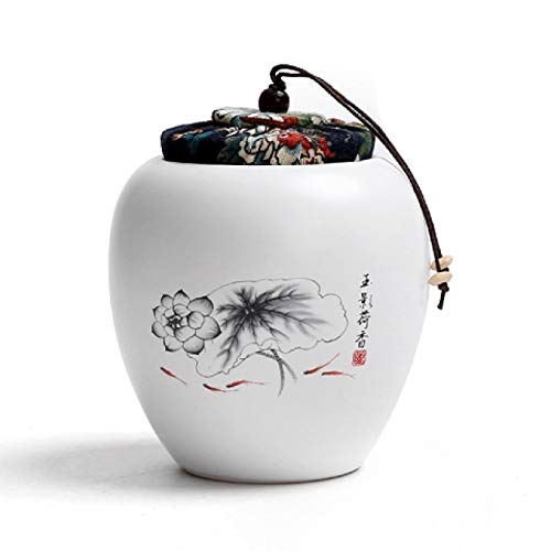 YHNNH Gedenkurne für Haustiere, Dekoratives Denkmal for die Asche von Haustieren, Hunden, Katzen und Menschen, Mini-Beerdigungsurne aus Keramik for Hundeasche/Katzenasche/Vögel(White C) von YHNNH