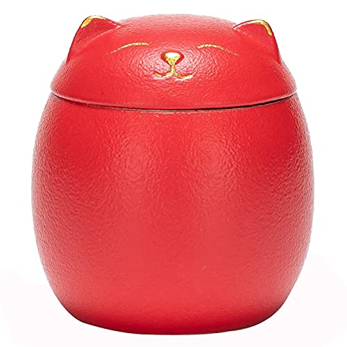 YHNNH Gedenkurne für Haustiere, Gedenkurne for die Einäscherung von Haustieren – Mini-Gedenkurne aus Keramik for Katzen und Hunde, Einäscherungsasche, Mini-Beerdigungsurne, Andenken(Red) von YHNNH