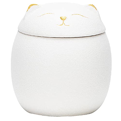 YHNNH Gedenkurne für Haustiere, Gedenkurne for die Einäscherung von Haustieren – Mini-Gedenkurne aus Keramik for Katzen und Hunde, Einäscherungsasche, Mini-Beerdigungsurne, Andenken(White) von YHNNH
