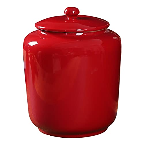YHNNH Gedenkurne für Haustiere, Große Urne for menschliche Asche for Erwachsene, Andenkenurne aus Keramik – Ausstellung zu Hause(Red,4100ml) von YHNNH