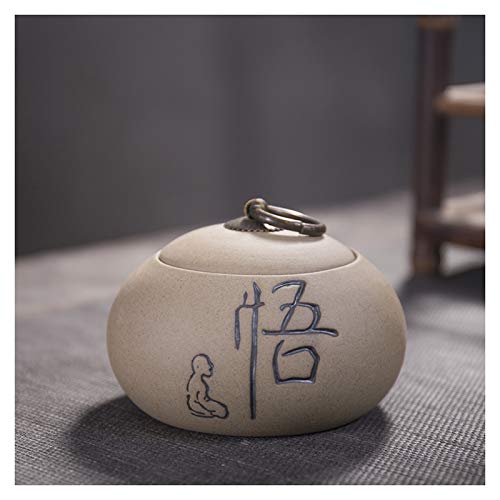 YHNNH Gedenkurne für Haustiere, Mini-Urne aus handgefertigter Keramik for kleine Hunde, Katzen, menschliche Asche, Gedenkstätte for die Einäscherung der, for Beerdigungsbox(Coarse Ceramic) von YHNNH