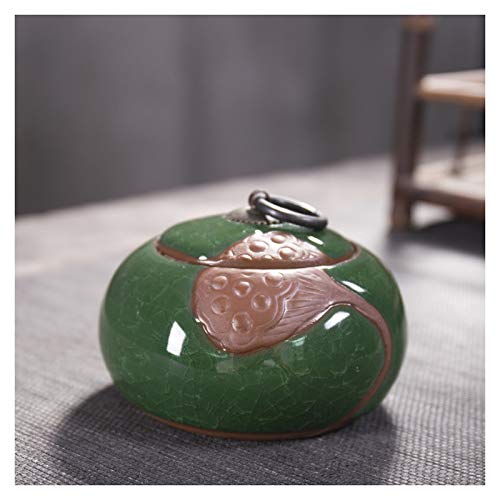 YHNNH Gedenkurne für Haustiere, Mini-Urne aus handgefertigter Keramik for kleine Hunde, Katzen, menschliche Asche, Gedenkstätte for die Einäscherung der, for Beerdigungsbox(Malachite Green) von YHNNH