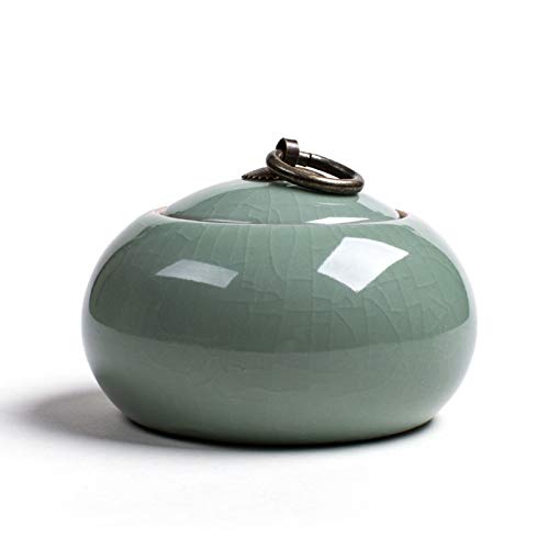 YHNNH Gedenkurne für Haustiere, Mini-Urne aus handgefertigter Keramik for kleine Hunde, Katzen, menschliche Asche, Gedenkstätte for die Einäscherung der, for Beerdigungsbox(Plum Green) von YHNNH