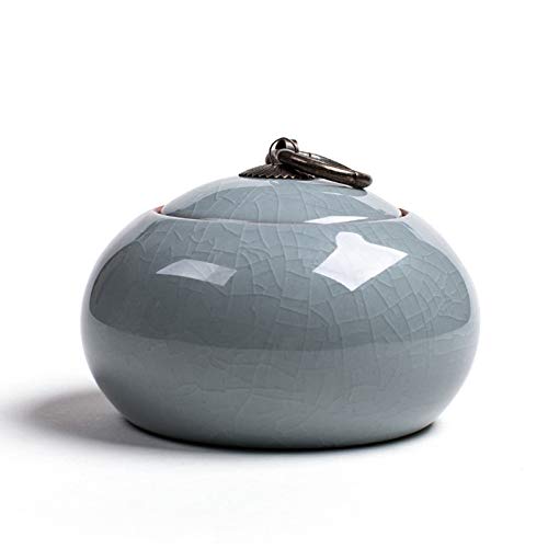 YHNNH Gedenkurne für Haustiere, Mini-Urne aus handgefertigter Keramik for kleine Hunde, Katzen, menschliche Asche, Gedenkstätte for die Einäscherung der, for Beerdigungsbox(Sky Green) von YHNNH