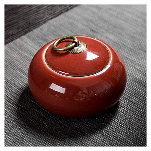 YHNNH Gedenkurne für Haustiere, Mini-Urne aus handgefertigter Keramik for kleine Hunde, Katzen, menschliche Asche, Gedenkstätte for die Einäscherung der, for Beerdigungsbox(Wine Red) von YHNNH