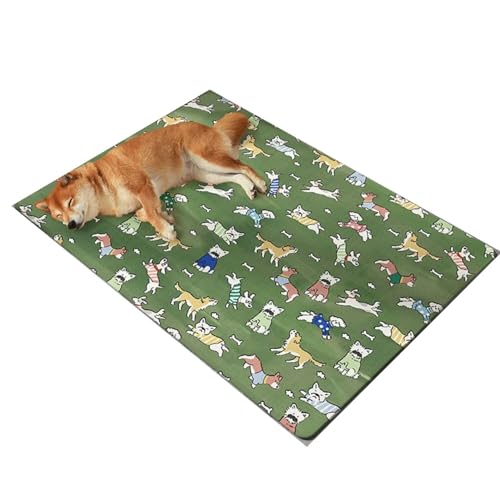 YHOPJKFRA Kühlmatte für Hunde – Weicher, Dicker Schaumstoff, stützendes Gel, selbstkühlendes Pad für Hunde und Katzen im Sommer. Langlebig, Kratzfest | grüner Welpe von YHOPJKFRA