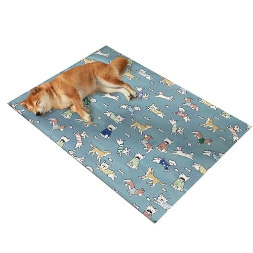 YHOPJKFRA Kühlmatte für Hunde – Weicher, Dicker Schaumstoff mit stützendem Gel, selbstkühlendes Pad für Hunde und Katzen im Sommer. Langlebig, Kratzfest | Blauer Welpe von YHOPJKFRA