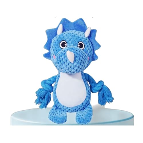 YHOPJKFRA Quietschendes Plüsch Teddy-Hundespielzeug, Kauspielzeug für Welpen für kleine und mittelgroße Hunde | Blauer Dinosaurier YHOPJKFRA Quietschendes Plüsch Teddy-Hundespielzeug, Kauspielzeug für Welpen für kleine und mittelgroße Hunde | Blauer Dinosaurier von YHOPJKFRA