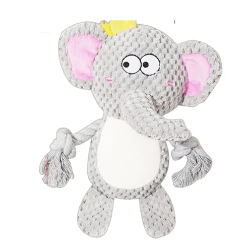 YHOPJKFRA Quietschendes Plüsch Teddy-Hundespielzeug, Kauspielzeug für Welpen für kleine und mittelgroße Hunde | Grauer Elefant YHOPJKFRA Quietschendes Plüsch Teddy-Hundespielzeug, Kauspielzeug für Welpen für kleine und mittelgroße Hunde | Grauer Elefant von YHOPJKFRA