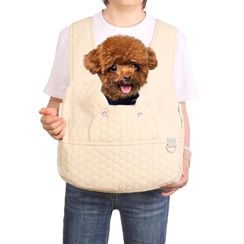 Haustier-Tragerucksack für Katzen und kleine Hunde, nach vorne gerichtete Tragetasche, einfache Passform, 2,7–9 kg, Beige Haustier-Tragerucksack für Katzen und kleine Hunde, nach vorne gerichtete Tragetasche, einfache Passform, 2,7–9 kg, Beige von YHSHYZH