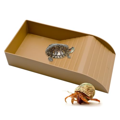 Wasserschale für Schildkröten, 30,5 x 15 x 6 cm, rutschfeste Reptilien-Pool-Schüssel mit Rampe, Reptilien-Futterbox, Kunststoff-Schildkröten-Wasserschale, Schildkröten-Lebensraum-Zubehör zum Sonnen von YHSKJCD
