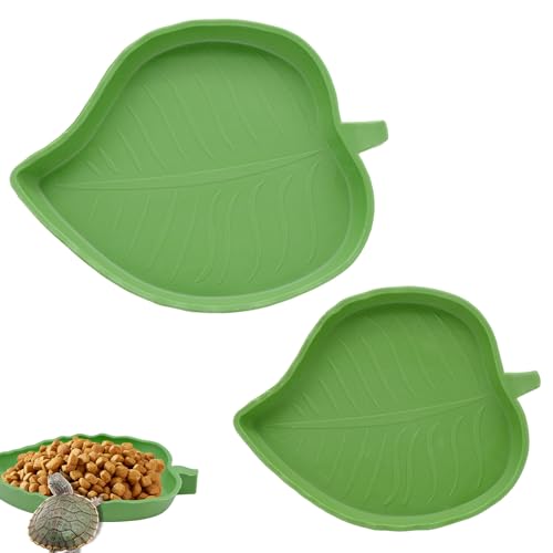 YHSKJCD 2 Stück Schildkröten-Wassernäpfe, Reptilienfutter, Wassernäpfe, Blattform, Schildkrötenzubehör, Schildkröten-Futterschale für Krabbeltiere, Haustier-Schildkröten oder kleine Reptilien YHSKJCD 2 Stück Schildkröten-Wassernäpfe, Reptilienfutter, Wassernäpfe, Blattform, Schildkrötenzubehör, Schildkröten-Futterschale für Krabbeltiere, Haustier-Schildkröten oder kleine Reptilien von YHSKJCD