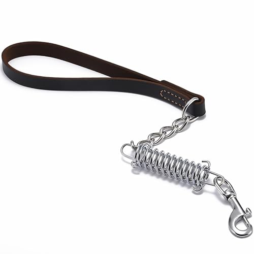 Hundeleine Kurz 55cm Leder Führleine für Hunde für Kleine Mittlere Große Hunde Hundeleine und Ketten mit stoßdämpfender Feder Hundeleine Kurz 55cm Leder Führleine für Hunde für Kleine Mittlere Große Hunde Hundeleine und Ketten mit stoßdämpfender Feder von YHZNAGEM