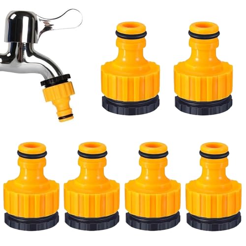 6 Stück Wasserhahn Anschluss, 1/2 Zoll 3/4 Zoll Kunststoff Schlauchanschluss, 2-in-1 Gartenschlauchanschluss Adapter, Garten Schraubgewinde Hahnverbinder für Family, Reisen, Garten Bewässerungs (Gelb) 6 Stück Wasserhahn Anschluss, 1/2 Zoll 3/4 Zoll Kunststoff Schlauchanschluss, 2-in-1 Gartenschlauchanschluss Adapter, Garten Schraubgewinde Hahnverbinder für Family, Reisen, Garten Bewässerungs (Gelb) von YHZPDP