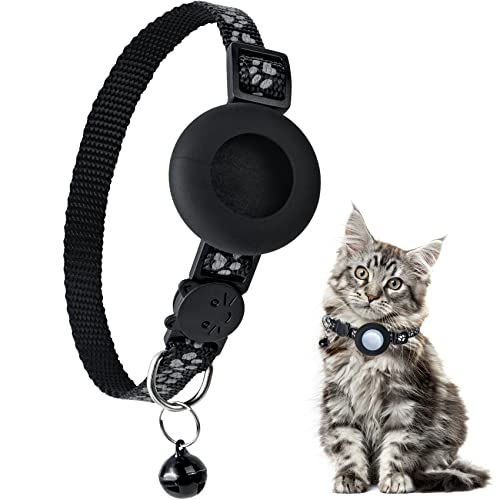 YHmall Airtag Katzenhalsband mit Glocke, Reflektierendes Verstellbares Halsband Katze Mit Airtag Schutzhülle, Katzenhalsband Kompatibel mit Apple Airtag YHmall Airtag Katzenhalsband mit Glocke, Reflektierendes Verstellbares Halsband Katze Mit Airtag Schutzhülle, Katzenhalsband Kompatibel mit Apple Airtag von YHmall
