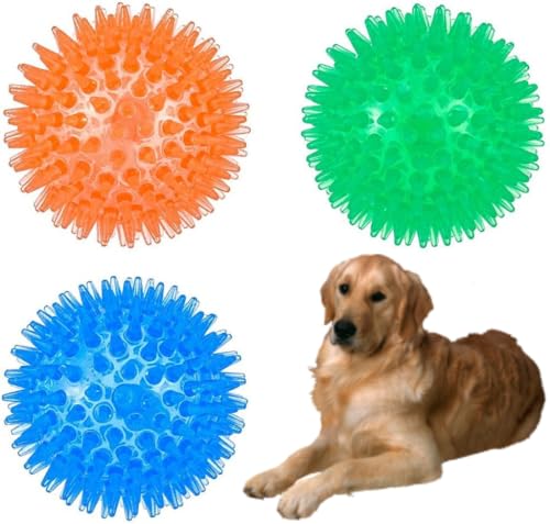 YIAGUN Quietschender Hundeball, Hundespielzeug, Zahnreinigung, Kauspielzeug, Haustier-Trainingsball, interaktiver Hundeball, Zahnreinigung für kleine und mittelgroße Hunde, Hundezubehör, 3 Stück YIAGUN Quietschender Hundeball, Hundespielzeug, Zahnreinigung, Kauspielzeug, Haustier-Trainingsball, interaktiver Hundeball, Zahnreinigung für kleine und mittelgroße Hunde, Hundezubehör, 3 Stück von YIAGUN