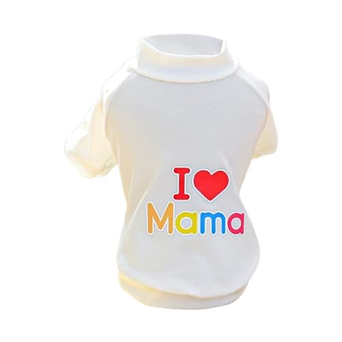 Hundefrühlings-T-Shirt mit süßen Wörtern I-Heart-Mama Weiß/Schwarz Pullover Kleidung Kleidung Niedliche Hundewelpen-Kleidungshundet-Shirts von YIAGXIVG