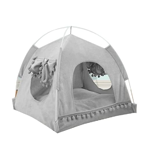 Katzenhöhle Bett Zelt Haus für Innenbereich kleine bis große Katzen Einfach zu montieren Sommerbett zweiseitiges, abnehmbares Kissen Pad Katzenzelt Bett für Indoor Katzen Höhle groß von YIAGXIVG