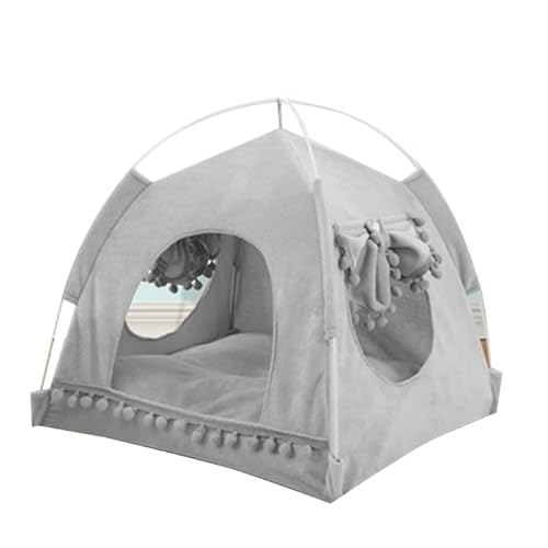 Katzenhöhle Bett Zelt Haus für Innenbereich kleine bis große Katzen Einfach zu montieren Sommerbett zweiseitiges, abnehmbares Kissen Pad Katzenzelt Bett für Indoor Katzen Höhle groß von YIAGXIVG