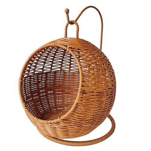 YIBAISI Rattan-Katzenkorb Hängemattenbett für kleinen Raum, bequemes kleines Katzennest für drinnen und draußen YIBAISI Rattan-Katzenkorb Hängemattenbett für kleinen Raum, bequemes kleines Katzennest für drinnen und draußen von YIBAISI