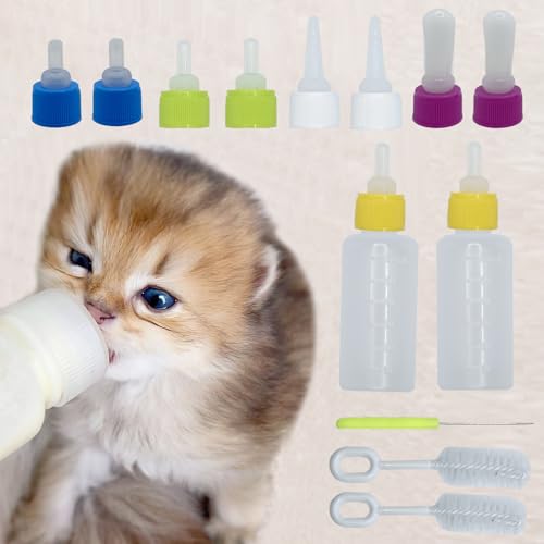 YIBIKEHO Flaschen-Set, 60 ml, Haustier-Fütterungswerkzeug, praktische Ersatzflasche für Haustiere, mit 10 Nippeln YIBIKEHO Flaschen-Set, 60 ml, Haustier-Fütterungswerkzeug, praktische Ersatzflasche für Haustiere, mit 10 Nippeln von YIBIKEHO