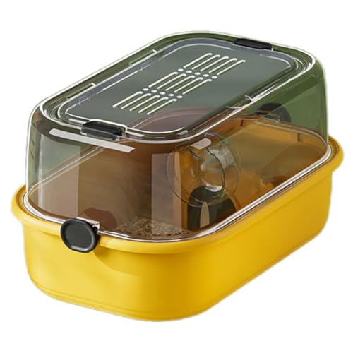 YIBOZI Haustierhaus, Hamsterkäfig-Villen mit belüfteter Oberseite für kleine Haustiere, Meerschweinchen, Igel, Zuhause, Innenbereich, Haustierkäfig mit transparentem Deckel von YIBOZI