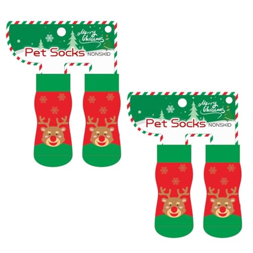 YIBOZI Hundesocken, 2 Paar Weihnachtssocken, rutschfest, weich, bequeme Hundesocken für Feiertage, Feste YIBOZI Hundesocken, 2 Paar Weihnachtssocken, rutschfest, weich, bequeme Hundesocken für Feiertage, Feste von YIBOZI