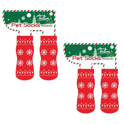 YIBOZI Hundesocken, 2 Paar Weihnachtssocken, rutschfest, weich, bequeme Hundesocken für Feiertage, Feste YIBOZI Hundesocken, 2 Paar Weihnachtssocken, rutschfest, weich, bequeme Hundesocken für Feiertage, Feste von YIBOZI