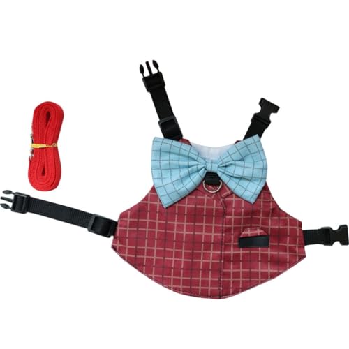 YIBOZI Westenanzug, verstellbares Kaninchenanzug, Geschirr, elastische Leine für Kaninchen, Weste, einfache Kontrolle, Kaninchengeschirr, Leine, Kaninchenanzug von YIBOZI