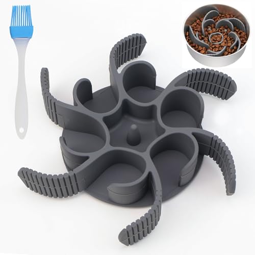 Hundenapf Slow Feeder Anti Schling Napf Hund Hunde Langsamer Fressnapf Slow Feeder Hundenapf Einfügung für Hunde Katzen Zubehör Entlastet die Verdauung Überessen, Grau Hundenapf Slow Feeder Anti Schling Napf Hund Hunde Langsamer Fressnapf Slow Feeder Hundenapf Einfügung für Hunde Katzen Zubehör Entlastet die Verdauung Überessen, Grau von YICH
