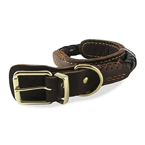 Strapazierfähiges, verstellbares Hundehalsband, Metallschnalle, rund, PU-Leder-Umhängeband für große Hunde, verstellbares Hundehalsband für Hunde Strapazierfähiges, verstellbares Hundehalsband, Metallschnalle, rund, PU-Leder-Umhängeband für große Hunde, verstellbares Hundehalsband für Hunde von YIGZYCN