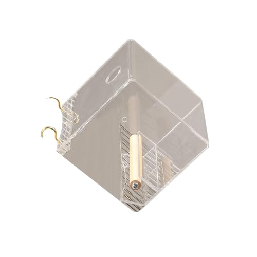 Vogelfutterbox für Papageien Spritzschutz Futterbox mit Ständer für kleine Vogelspender Vogelkäfig Zubehör Vogelfutterstation von YIGZYCN