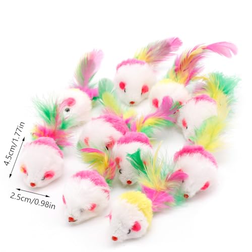 YIGZYCN 10 Stück für bunte Schwänze für Teaser Haustier für Kätzchen, interaktives Kauen YIGZYCN 10 Stück für bunte Schwänze für Teaser Haustier für Kätzchen, interaktives Kauen von YIGZYCN