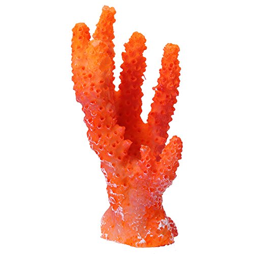 YIGZYCN Künstliches Harz Dekorative Orangefarbene Korallen Dekor Für Tank Ornamente Orangefarbenes Harz Für Terrarien Korallen Fis Aquarium Dekoration Aquarium Ornament Aquarium Dekor Künstliche von YIGZYCN