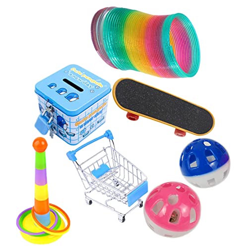 YIGZYCN Vogelspielzeug für Sittiche, 7er-Pack, Kau- und Spielspielzeug für Papageien, geeignete Größe, Verbesserung der Farbdiskriminierung, Vogel-Trainingsspielzeug, Skateboard-Spielzeug für YIGZYCN Vogelspielzeug für Sittiche, 7er-Pack, Kau- und Spielspielzeug für Papageien, geeignete Größe, Verbesserung der Farbdiskriminierung, Vogel-Trainingsspielzeug, Skateboard-Spielzeug für von YIGZYCN