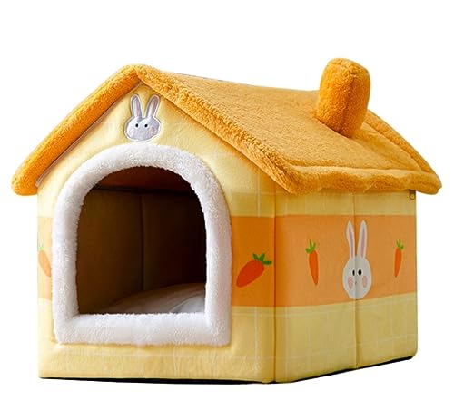 Beruhigend Hundebett Haustierbett weiche Lange Hellrosa Katzenbett runde Katzenbett Haus runden Hausthundbett für kleine Hunde Katzenmatratze für Haustier (Farbe: A, Größe: 39 * 32 * 34 cm) von YIHANSS
