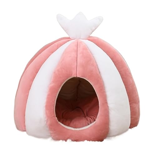 Beruhigende Hundebett Hausthet Haustier Zelt Höhle Bett Druck Katzenhausbett Katze Nest Selbstgewärmt Bequeme Dreieck Hundebett Matratze für Haustier (Farbe: A, Größe: 50 * 50 cm) von YIHANSS