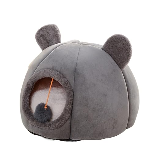 Beruhigende Hundebett Katzenbetten für Innenkatzen Katzenhöhlenbett Katze Igloo Katzenhaus Katzenbett Katze Zelt 2-in-1 Haustier Zelt Nest Schlafsack Matratzenmatte für Haustier (Farbe: A, Größe: 32 von YIHANSS