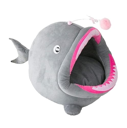Beruhigende Hundebett Laterne Fisch Form Haustier Bett Haus Weiche Kristall Fleece Katze Hundebett für Katzen Nest Winter warmes Schlafbett Zwinger Matratzenmatte für Haustier (Farbe: Grau, Größe: 45 Beruhigende Hundebett Laterne Fisch Form Haustier Bett Haus Weiche Kristall Fleece Katze Hundebett für Katzen Nest Winter warmes Schlafbett Zwinger Matratzenmatte für Haustier (Farbe: Grau, Größe: 45 von YIHANSS