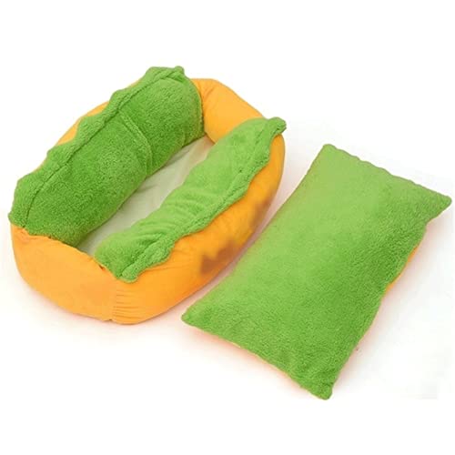 Gemütliches und komisches grünes Bett für Haustiere - kuscheliges Haus für Katzen und Hunde - Weiche und warme Matte für Welpen - schrullige Hotdog -Designgröße: S 59 cm x 50 cm x 23 cm Gemütliches und komisches grünes Bett für Haustiere - kuscheliges Haus für Katzen und Hunde - Weiche und warme Matte für Welpen - schrullige Hotdog -Designgröße: S 59 cm x 50 cm x 23 cm von YIHANSS