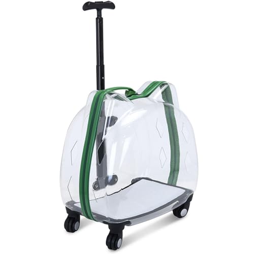 Haustier Rolling Carrier Transparent & atmungsaktives Gepäckgehäuse mit 360 Grad stille Schwenkräder Haustier Reiseträger für kleine mittelgroße Katzen und Hunde, Grün Haustier Rolling Carrier Transparent & atmungsaktives Gepäckgehäuse mit 360 Grad stille Schwenkräder Haustier Reiseträger für kleine mittelgroße Katzen und Hunde, Grün von YIHANSS