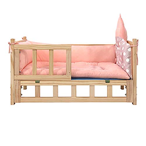 Hochgezogene Hundebett mit Holzrahmen - Beinhaltet Winter waschbares, weiches Grau/rosa Matten für große, mittelgroße und kleine Hunde, tragbar, Innen-/Außen- und abnehmbarer Cotpink75 × 55 × 42 cm Hochgezogene Hundebett mit Holzrahmen - Beinhaltet Winter waschbares, weiches Grau/rosa Matten für große, mittelgroße und kleine Hunde, tragbar, Innen-/Außen- und abnehmbarer Cotpink75 × 55 × 42 cm von YIHANSS