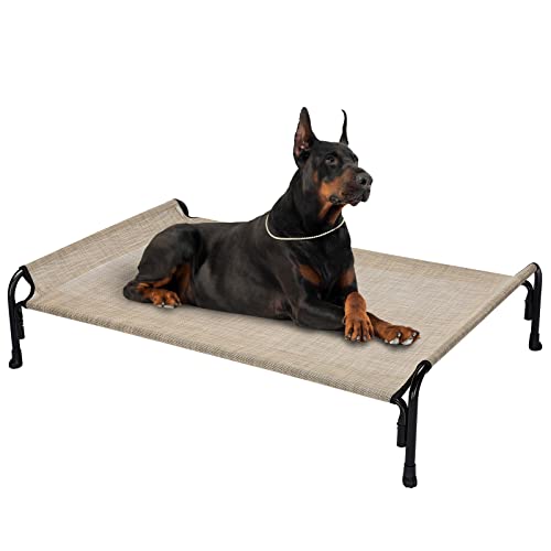 YIHANSS Erhöhtes Hundebett, Hundekotsbett im Freien für große Hunde, kühlendes Camping-Haustierbett mit Hangkopfstütze für Innen- und Außen-, Waschbar, atmungsaktives, X-Large, beige Kaffee, CWC2204 YIHANSS Erhöhtes Hundebett, Hundekotsbett im Freien für große Hunde, kühlendes Camping-Haustierbett mit Hangkopfstütze für Innen- und Außen-, Waschbar, atmungsaktives, X-Large, beige Kaffee, CWC2204 von YIHANSS