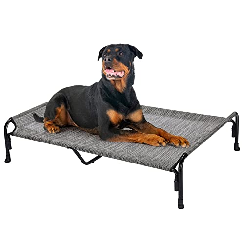YIHANSS Erhöhtes Hundebett, Hundezicherbett im Freien für große Hunde, kühlendes Camping-Zierbett mit Hangkopfstütze für Innen- und Außen-, Waschbarer, XX-Large, schwarzes Silber, CWC2204 YIHANSS Erhöhtes Hundebett, Hundezicherbett im Freien für große Hunde, kühlendes Camping-Zierbett mit Hangkopfstütze für Innen- und Außen-, Waschbarer, XX-Large, schwarzes Silber, CWC2204 von YIHANSS