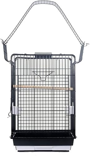 YIHANSS Feiner Vogelflugkäfig, Metall-Papageienkäfig, Vogelkäfig, schwarzer Starenkäfig, rechteckiger Papageienkäfig, geeignet für kleine Vögel, Kanarienvögel, Turteltauben, Nymphensittichkäfig von TSVSSGFU(売店)